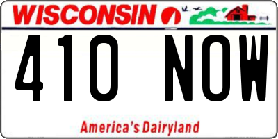 WI license plate 410NOW