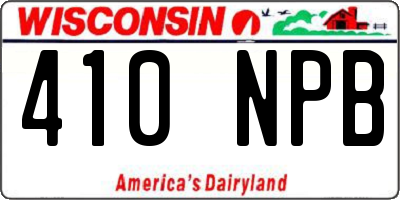 WI license plate 410NPB