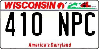 WI license plate 410NPC