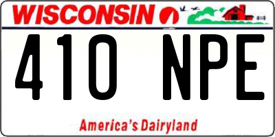 WI license plate 410NPE