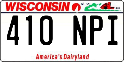 WI license plate 410NPI