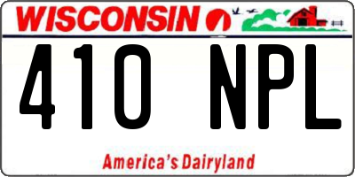 WI license plate 410NPL