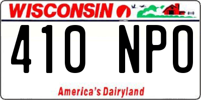 WI license plate 410NPO