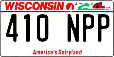 WI license plate 410NPP