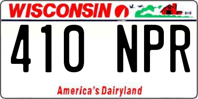 WI license plate 410NPR