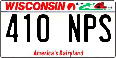 WI license plate 410NPS