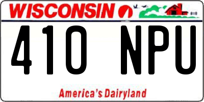 WI license plate 410NPU