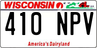 WI license plate 410NPV