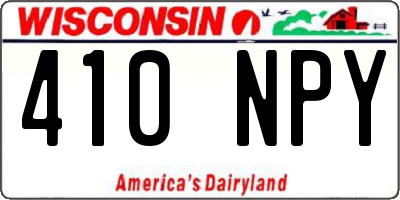 WI license plate 410NPY
