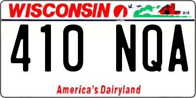 WI license plate 410NQA
