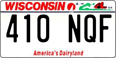 WI license plate 410NQF