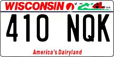 WI license plate 410NQK