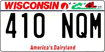 WI license plate 410NQM