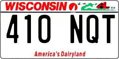 WI license plate 410NQT