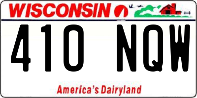 WI license plate 410NQW