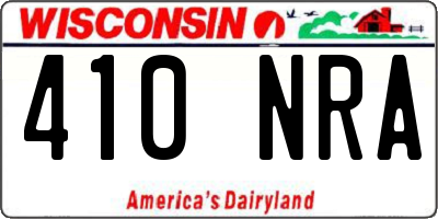 WI license plate 410NRA