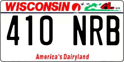 WI license plate 410NRB