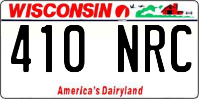 WI license plate 410NRC