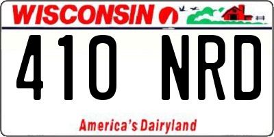 WI license plate 410NRD