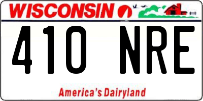 WI license plate 410NRE