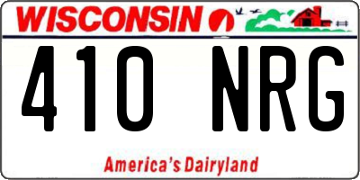 WI license plate 410NRG