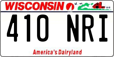 WI license plate 410NRI