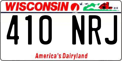 WI license plate 410NRJ