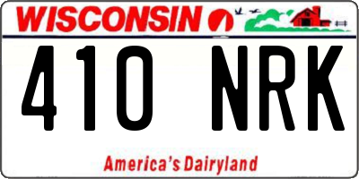 WI license plate 410NRK