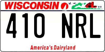 WI license plate 410NRL