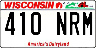 WI license plate 410NRM