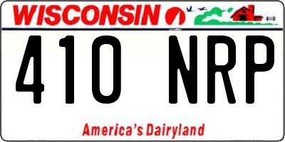 WI license plate 410NRP