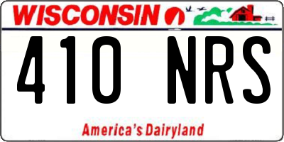 WI license plate 410NRS