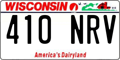 WI license plate 410NRV