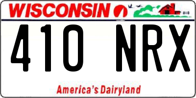 WI license plate 410NRX