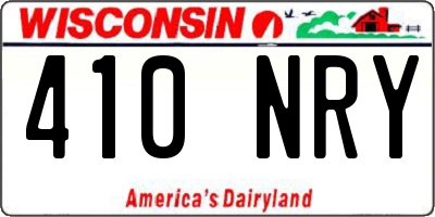 WI license plate 410NRY