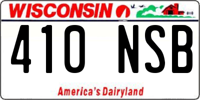 WI license plate 410NSB