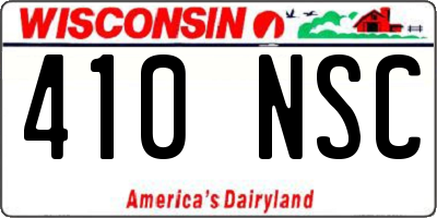 WI license plate 410NSC
