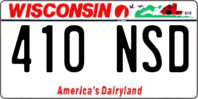WI license plate 410NSD
