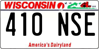 WI license plate 410NSE