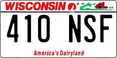 WI license plate 410NSF