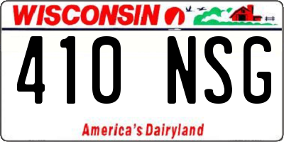 WI license plate 410NSG