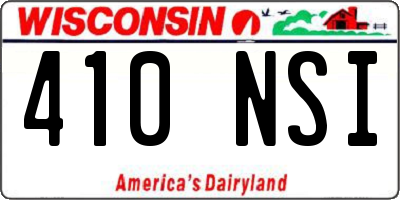 WI license plate 410NSI