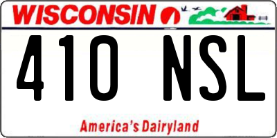 WI license plate 410NSL