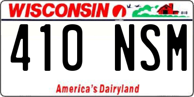 WI license plate 410NSM