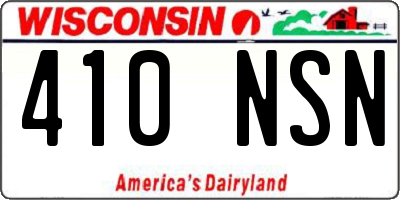 WI license plate 410NSN