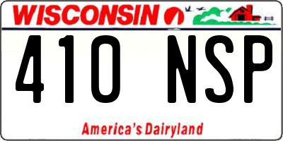 WI license plate 410NSP