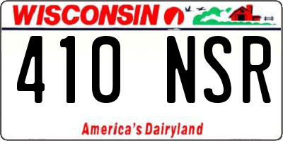 WI license plate 410NSR