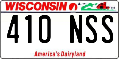 WI license plate 410NSS