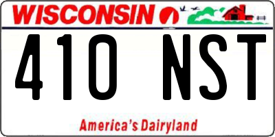 WI license plate 410NST