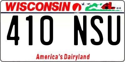 WI license plate 410NSU